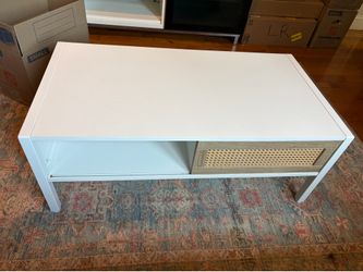 Rattan Coffee Table - White/Natural