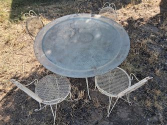 Wrought Iron Patio Table and Chair Set