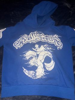 Hellstar Blue Hoodie with Om Graphic