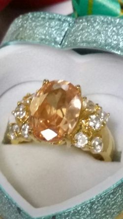 Gold plated ring with cz diamonds
