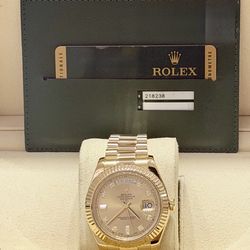 2013 Rolex Preowned 41mm Presidential Day-Date II Model 218238-W/Card