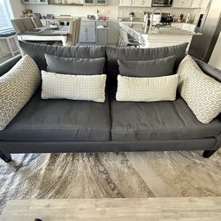 Modern Grey and White Sofa and Loveseat