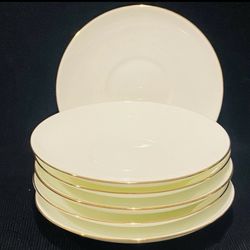 Vintage Rare Lomonosov Porcelain St.Petersburg Set of 6 Saucers 4.75” Diameter . Very rare saucers are in excellent condition.