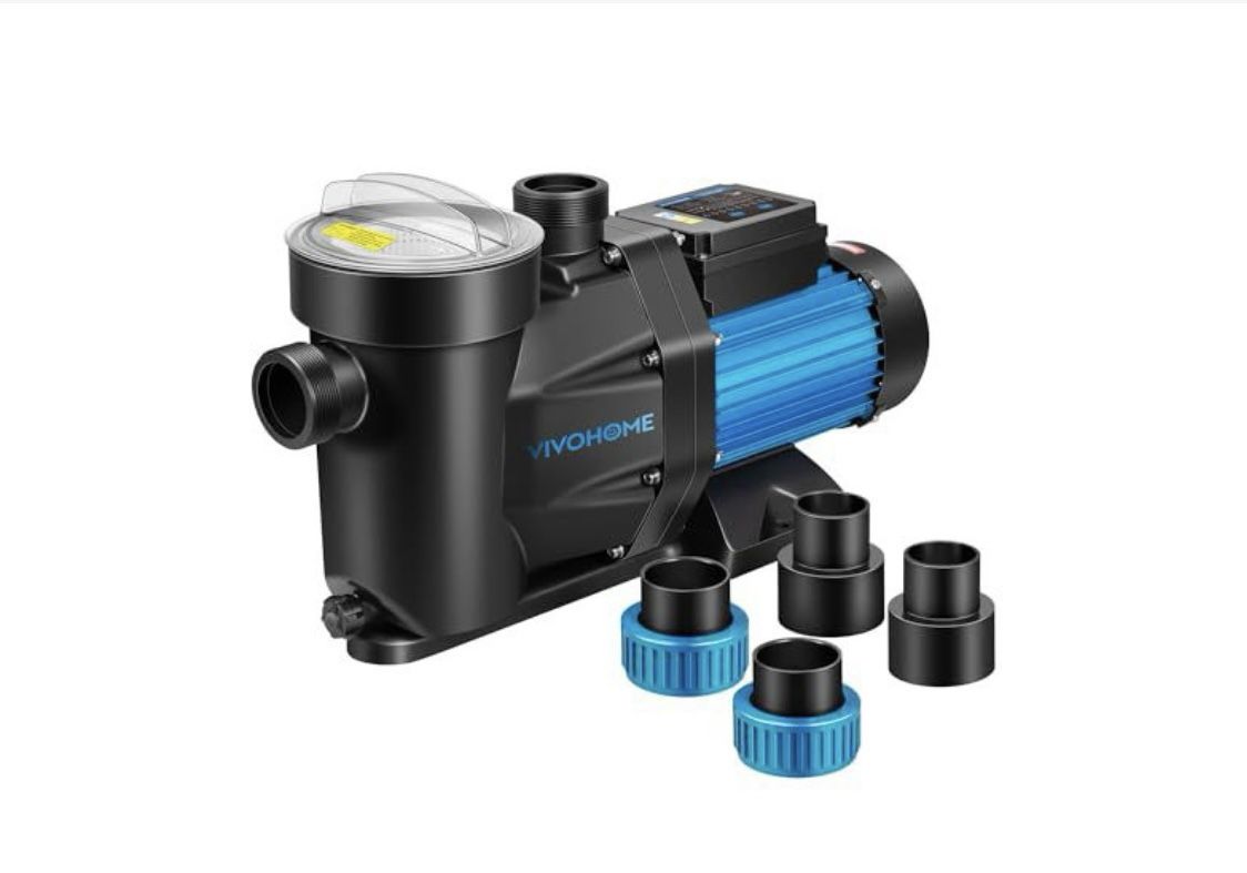 VIVOHOME 2.0 HP Powerful Self Primming 7140 GPH Swimming Pool Pump w/Timer for Inground Pool 1.5" & 2.0" PVC Pipe Fittings 115V Energy Saving w/Strain