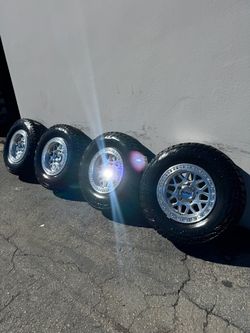 KMC KM549 GRS 6x5.5 17" Machined Wheels With 33” Mickey Thompson Baja Boss All-Terrain Tires
