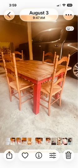 Farmhouse Table w/4 Ladderback Chairs