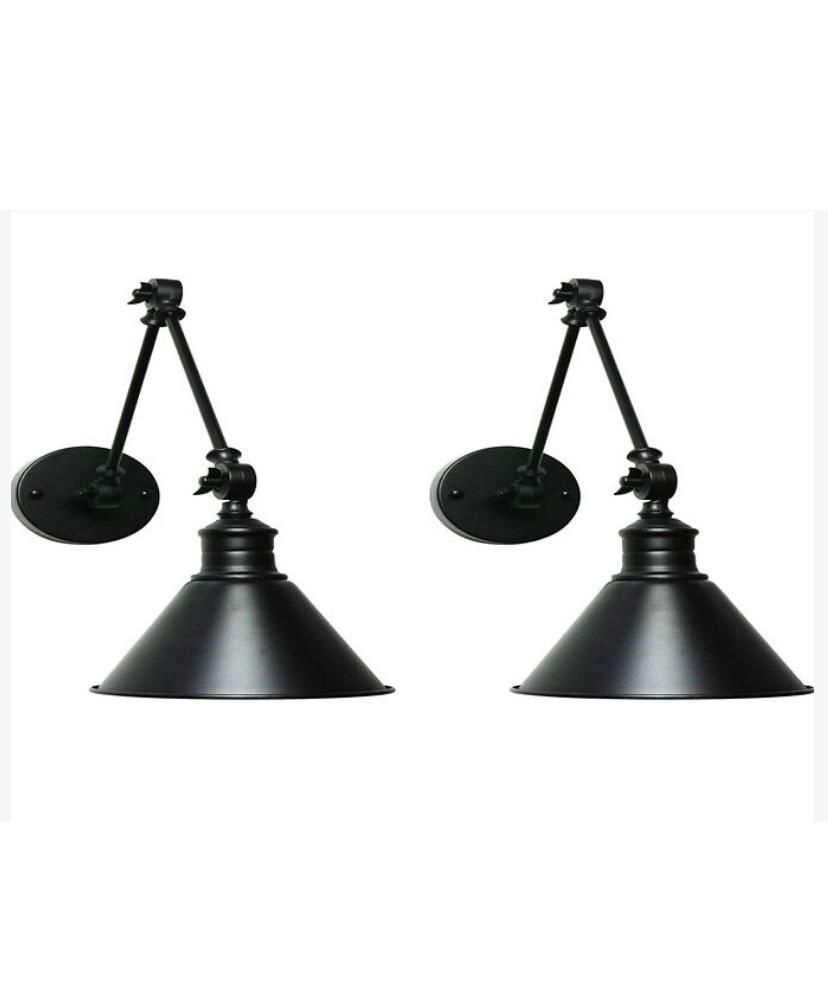 SEDA Frosted Black Modern Industrial Swing Arm Wall Lights Vintage Wall Mount Light Sconces for Bedroom Headboard Living Room Bathroom Porch Garage Ho