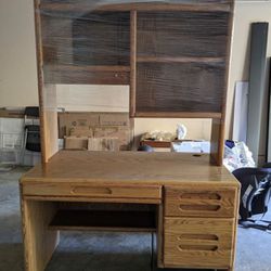 Sturdy wooden study table / work station with shelf