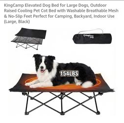 KingCamp Elevated Dog Cot Bed Large Black