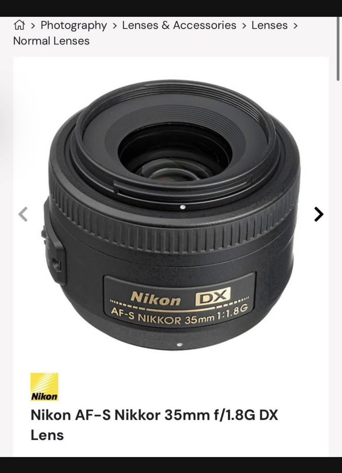 Nikons Lens AF-S DX 35 Mm F/1.8G