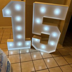 Number 1 And 5 Light Up Decorations