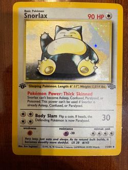 Pokemon Snorlax 11/64 Jungle 1st Edition Holo Rare HP/Damaged