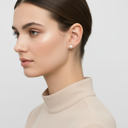 14K Yellow Gold Pearl Stud Earrings