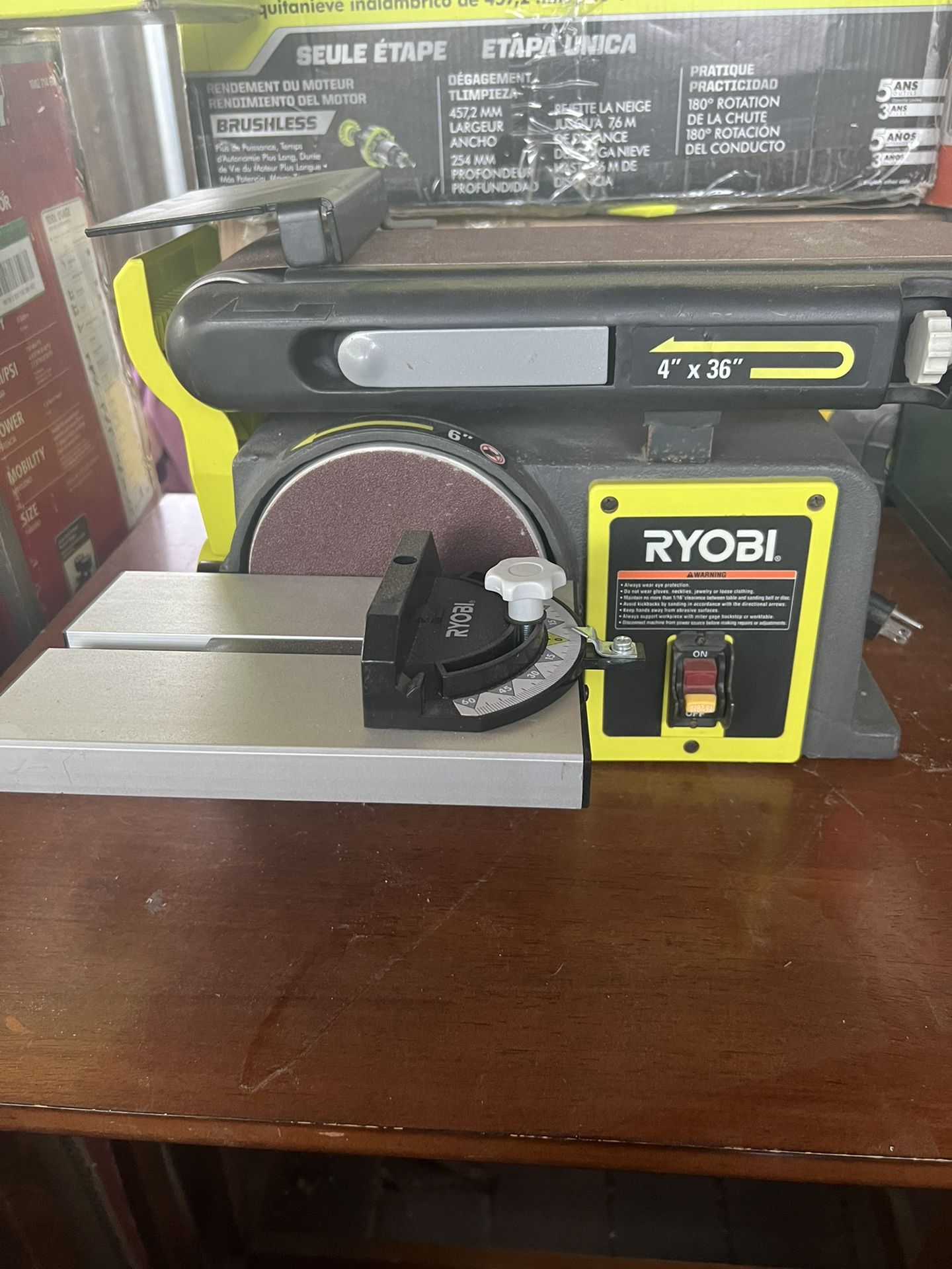 RYOBI 4 in x 36 in. Belt and 6 in. Disc Sander