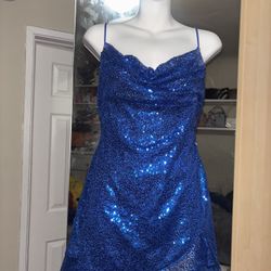 Royal Blue Dress Sequin Size  M 