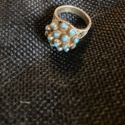 Sterling And Turquoise Portugal Topazio Poison Ring