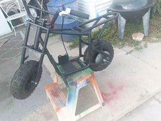 Mini Bike Frame with Wheels and Handlebars