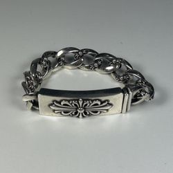 Silver Chrome Heart Bracelet