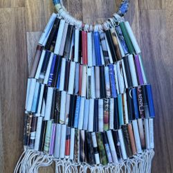 Handmade Recycled Paper Bead Bag!