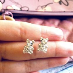  925 silver coated alloy earrings studs #16