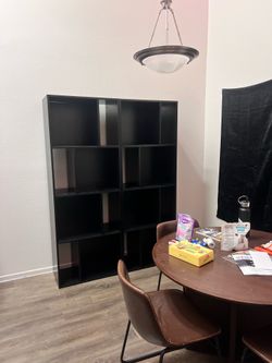 Black Wooden Cube Bookshelves / Display Shelves – Set of 2