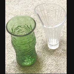 Large Decorative Thick Glass Vases. $2 EACH. East Dundee. Please look at all the other hundreds of items I have for sale.