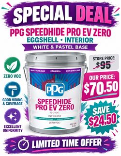 PPG Speedhide Pro EV Zero Interior Paint 4.84 Gal