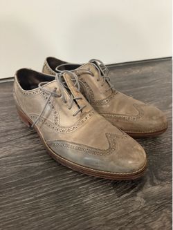 Cole haan size 9 wingtip shoes grey