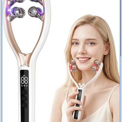 5 in 1 Face Massager, Face Roller Jaw & Tmj Massager for Lymphatic Drainage, Ice Roller for Face Sculpting Tool with Red Blue Light, Vibration, Heatin