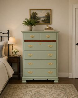 🌿 Sage Green Stanley Tall Chest – Vintage Charm Meets Modern Style 🌿