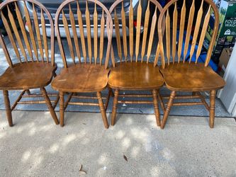 4 old-fashioned wood chairs