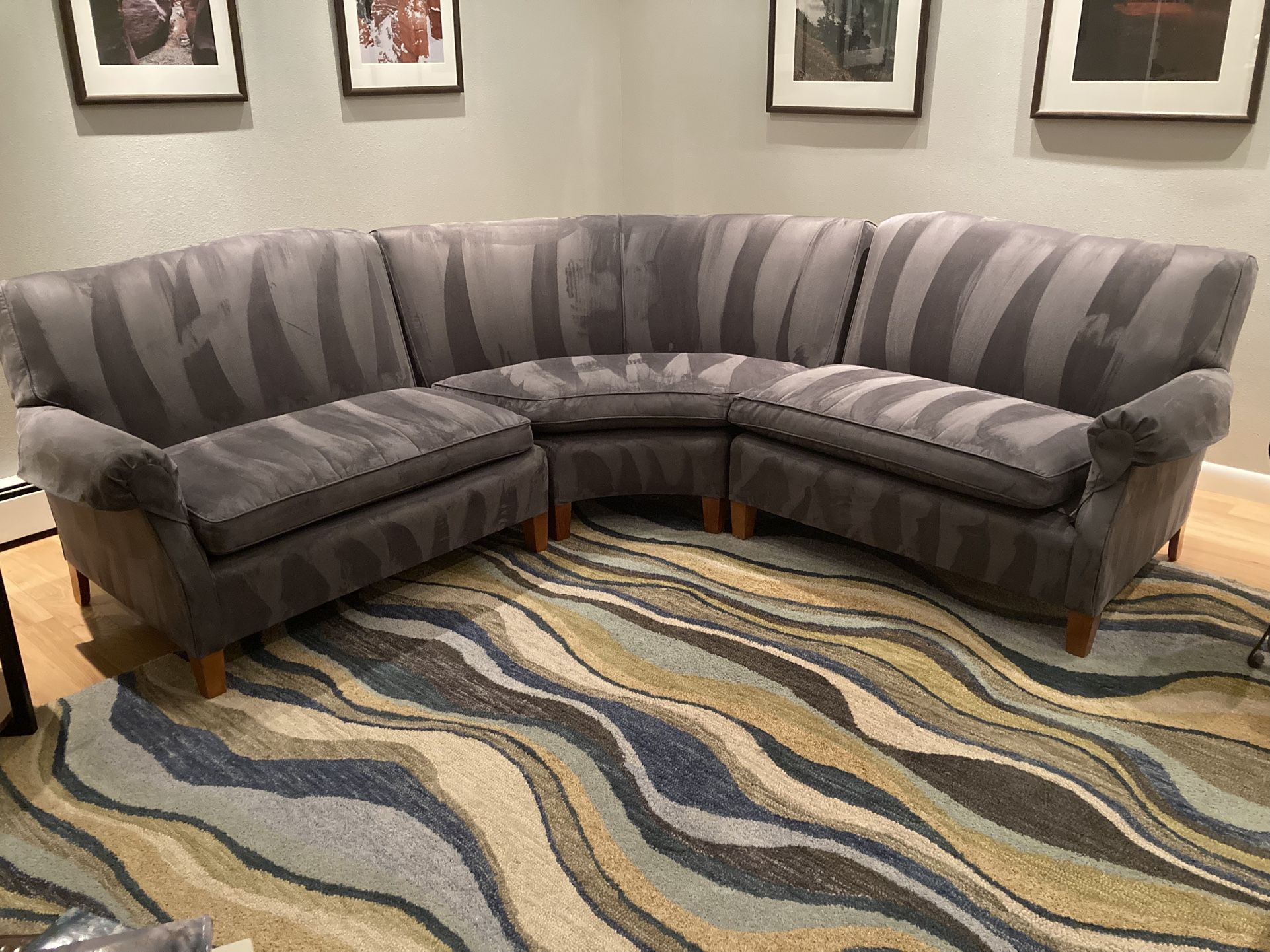 Mid Century Modern Small Curved Sectional Local Only