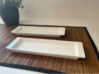 Long Porcelain Appetizer Sushi Dessert trays Both for $8