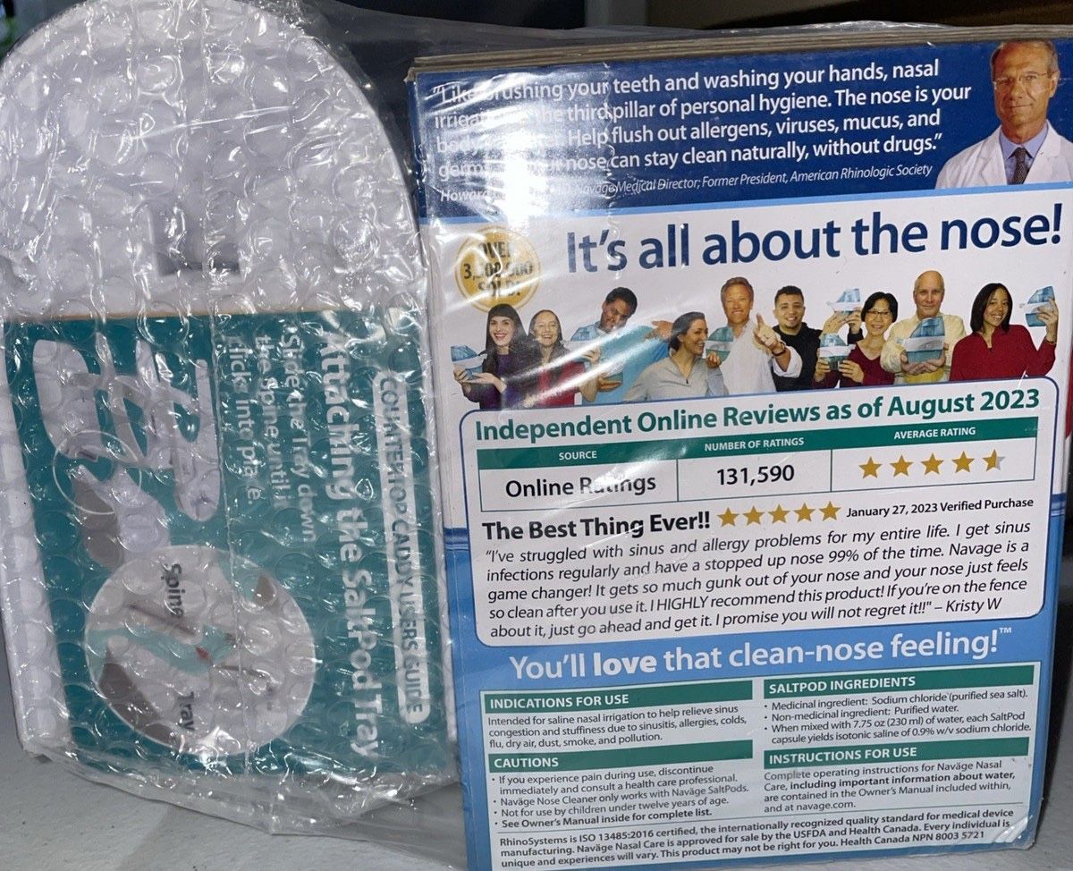 Navage Essentials Bundle Nasal Irrigation System W/ Countertop Caddy Sealed New