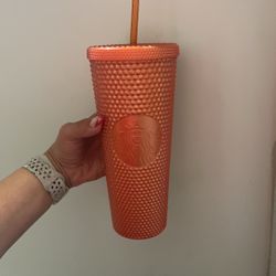 Orange Stabucks Tumbler Studded