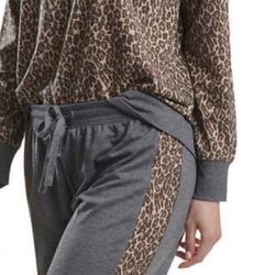 Womens Clothes New Cheetah Pajama Set 2 PCs Spledid