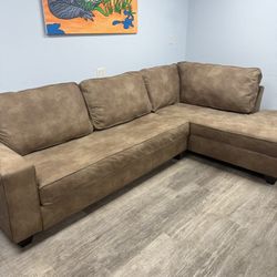 Delivery Included Stylish 2pc Tan Ashley Sectional