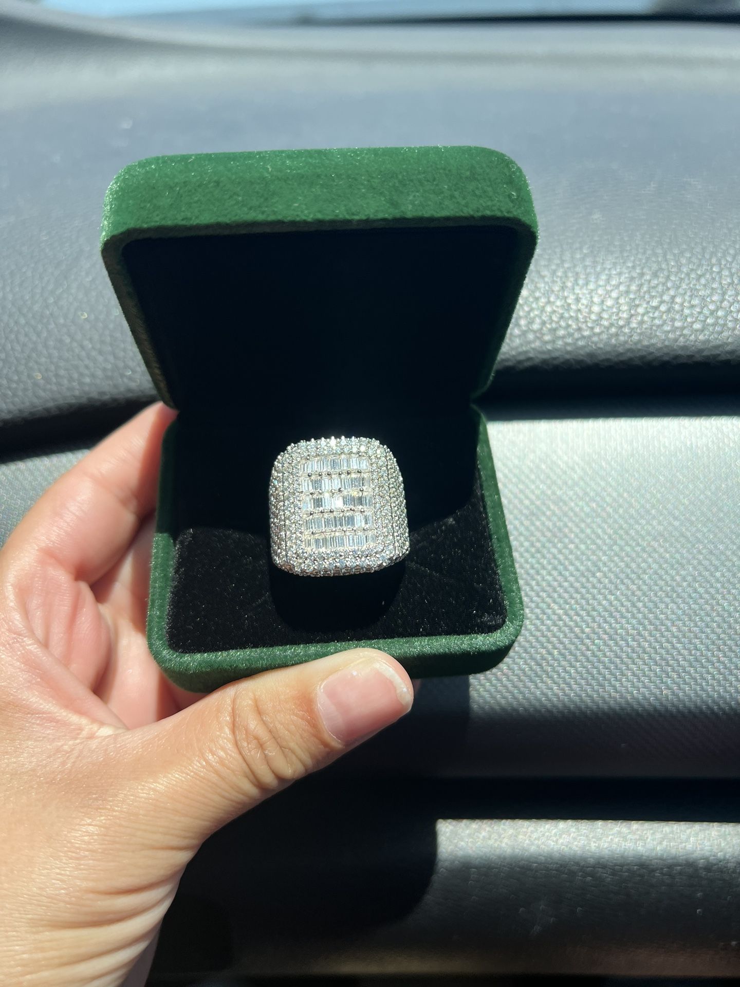 Fully Iced Out Moissanite Ring