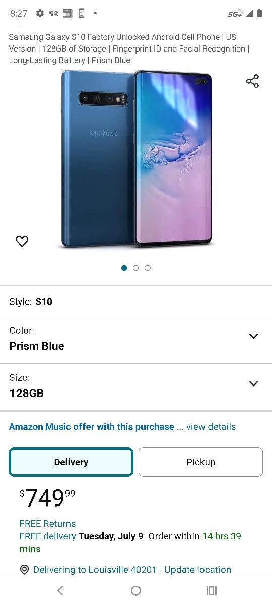 Samsung Galaxy S 10+ Factory Unlocked