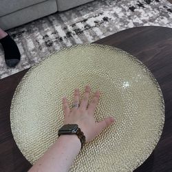 Large Golden Glass Bowl
