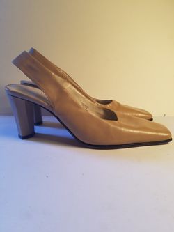 Cathy Jean Tan Leather Heels! Size 5 1/2 M - lightly used - $10 OBO!