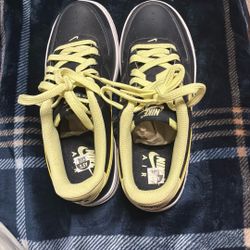 Black Air Force Ones With Light Yellow Accents 