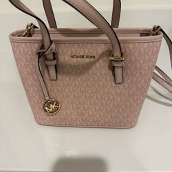 MK Logo Small  Top-Zip Tote Bag