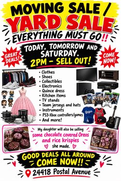 Yardsale funeral fundraiser happening now