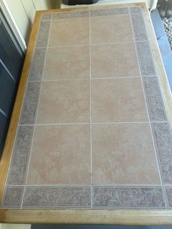 Tile Top Dining Table with Wood Frame