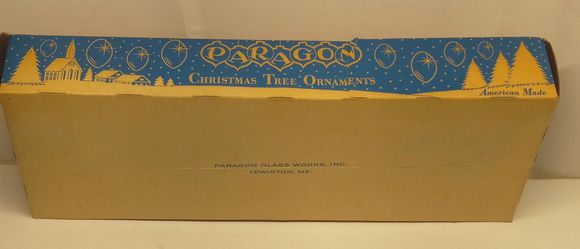 Paragon Vintage 1960's  Red 3" Teardrop Christmas Tree Ornaments Original Box  Thumbnail
