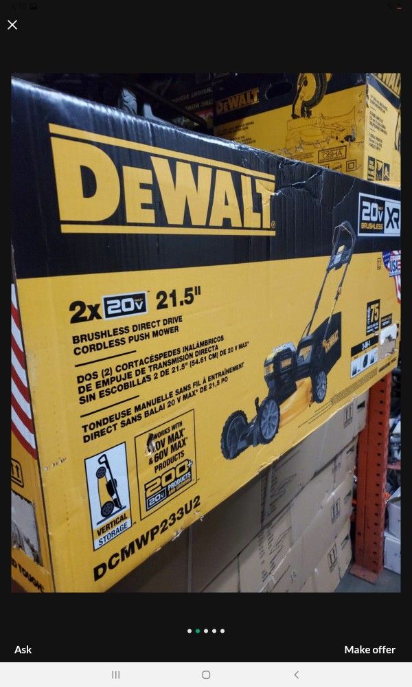 DEWALT 20V MAX XR BRUSHLEES LAWN MOWER TOOL ONLY BRAND NEW