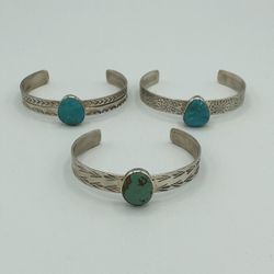 Southwestern Sterling Silver Turquoise Bracelets