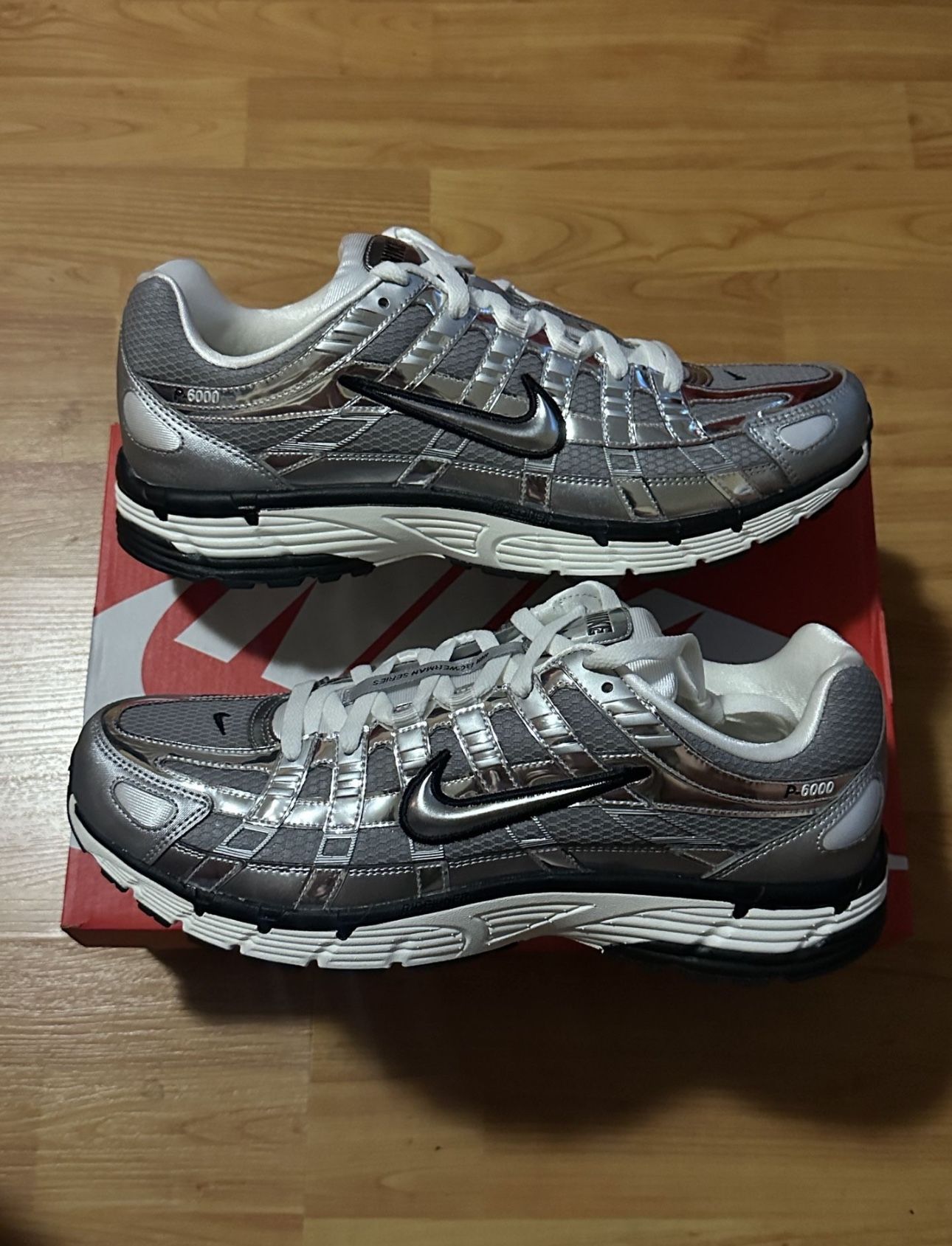 Nike P 6000 Metallic Silver Sizes 10.5 11 12