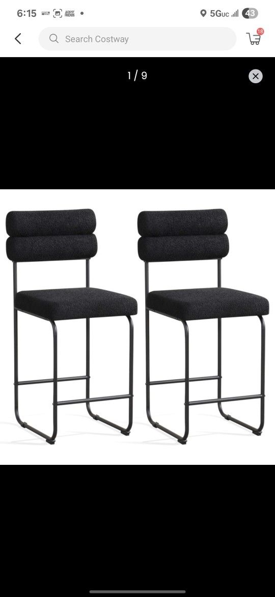 26" Counter Height Bar Stools Set Of 2
